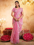 Vasthrlay Scalloped Embroidery Unstitched Light Green Saree
