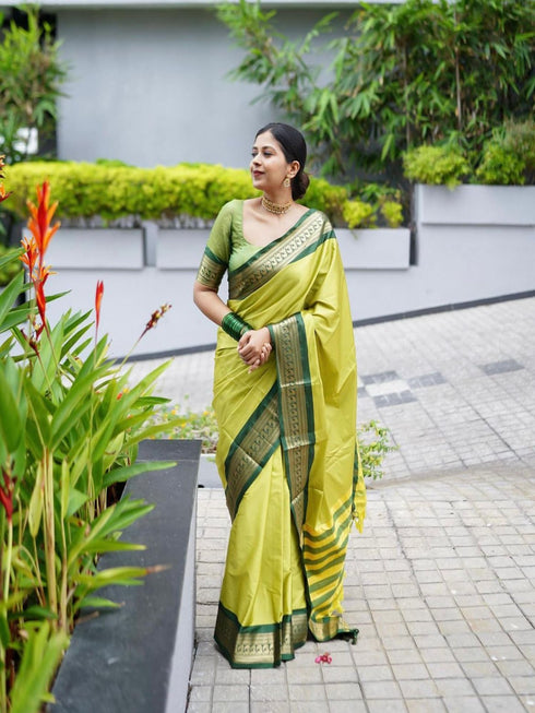 Vasthrlay Banarasi Unstitched Saree