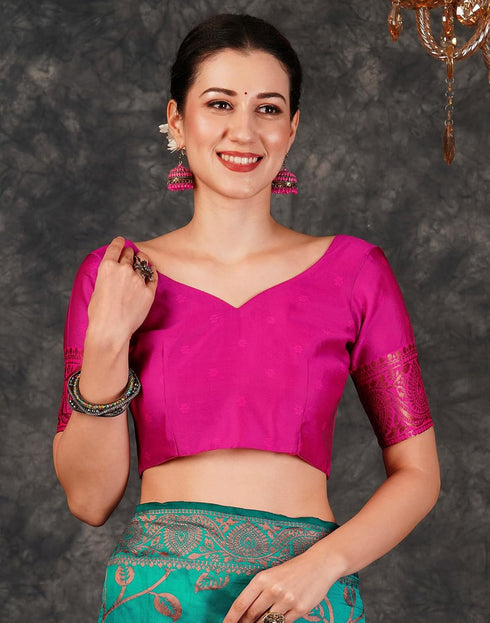 Vasthrlay Banarasi Kanjeevaram Unstitched Beige Saree