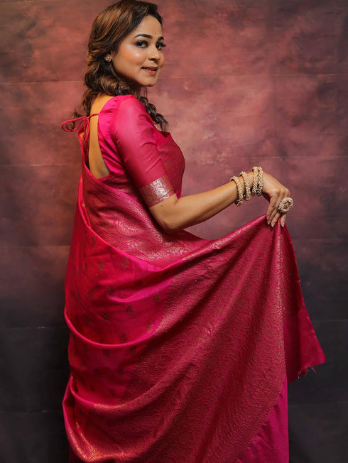 Vsathrlay Saree Kanjivaram Silk Pari Purple