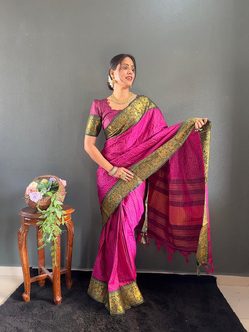 Vasthrlay Kanjivaram Traditional Contrast Included