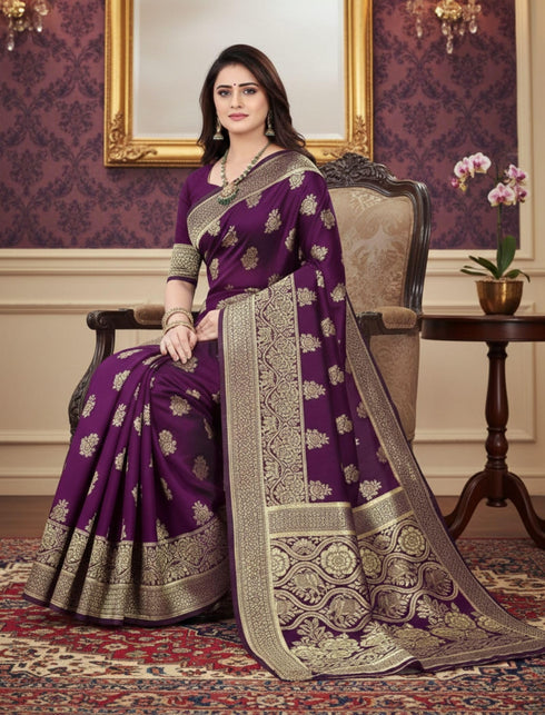 Vasthrlay Banarasi Traditional Unstitched Saree
