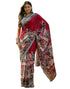 Vasthrlay Womens Printed Unstitched Maroon Saree