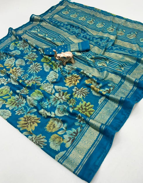 Vasthrlay Georgette Beautiful Aquablue