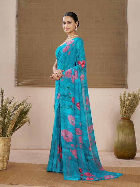 Vasthrlay Georgette Floral Saree