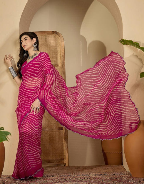 Vasthrlay Georgette Embroidery Unstitched Yellow Saree