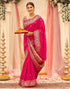 Vasthrlay Weaving Paithani Pink | Gold Saree With Unstitched Blouse Piece