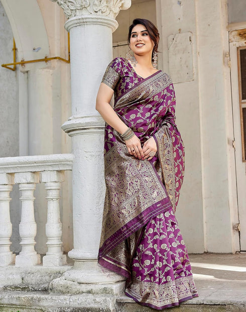 Vasthrlay Banarasi Traditional Jacquard Az Ys Shayani Ethnic Wear
