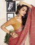 Vasthrlay Printed Striped Unstitched Peach Saree