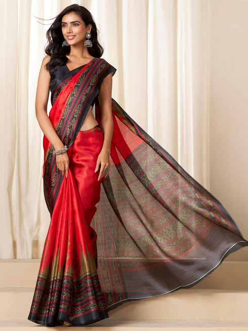 Vasthrlay Yellow Cotton Saree