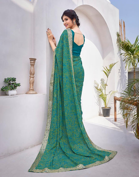 Vasthrlay Georgette Printed Jacquard Material Ethnic Wear