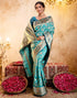 Vasthrlay Jacquard Banarasi Unstitched Mustard Saree