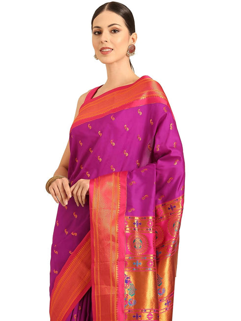 Vasthrlay Paithani Purple Saree