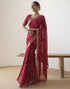 Vasthrlay Georgette Bandhani Unstitched Purple Saree