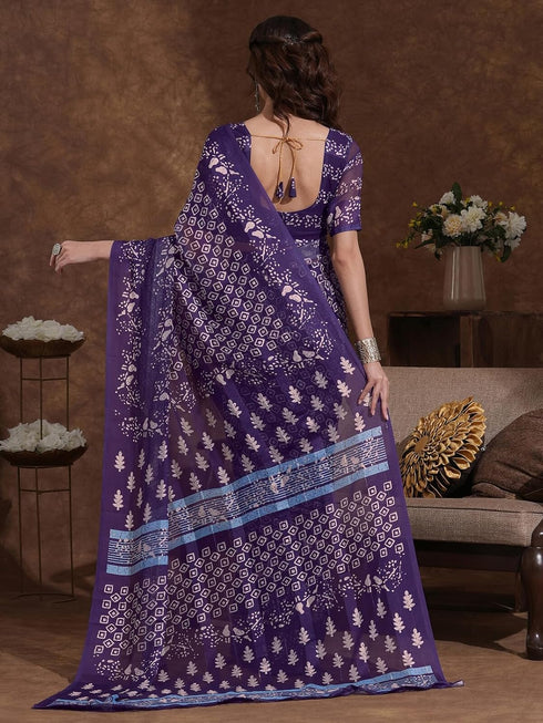 Vasthrlay Georgette Light Turquoise Saree