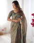 Vasthrlay Handloom Geometric Grey Beige Saree