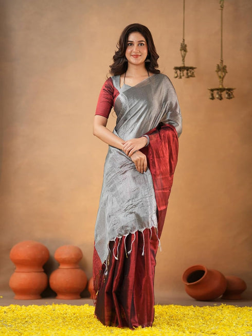 Vasthrlay Handloom Unstitched Beigegold Ethnic Wear