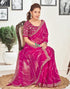 Vasthrlay Georgette Embroidery Unstitched Pink Saree