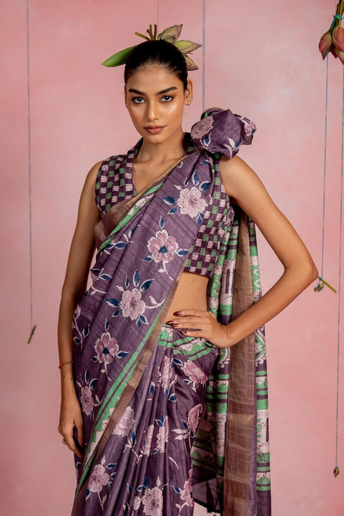 Vasthrlay Fashion Paisley Printed Grey Ethnic Wear