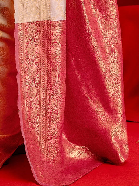 Vasthrlay Weaving Cream Saree