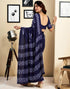 Vasthrlay Womens Printed Unstitched Dark Green Saree