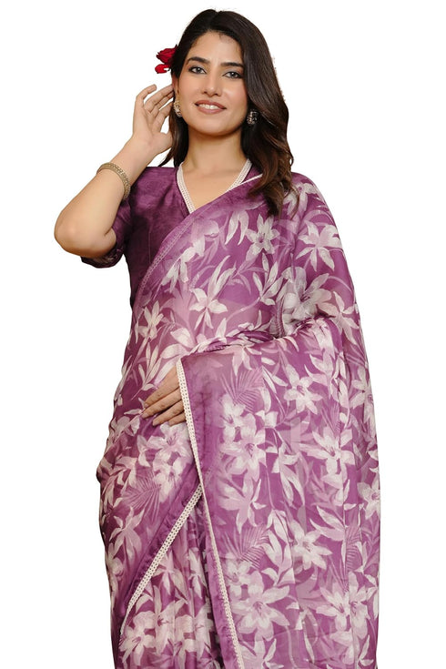 Vasthrlay Fashion Georgette Floral Printed Ethnic Wear