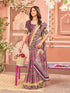 Vasthrlay Womens Printed Unstitched Purple Saree