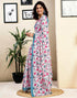 Vasthrlay Womens Printed Unstitched White Saree