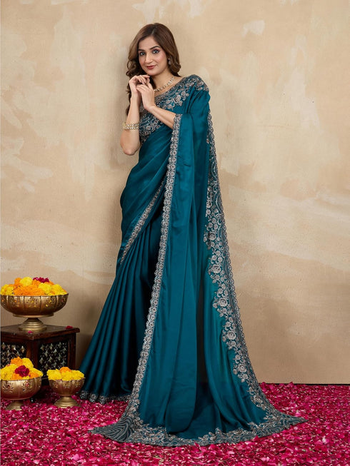 Vasthrlay Embroidery Unstitched Morpeach Ethnic Wear