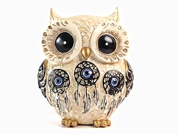 The Spiritual Living Owl Statue for Good Luck II Aesthetic Resin Owl Art Figure Showpiece