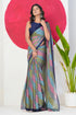 Vasthrlay Fashion Chiffon Georgette Teal Ethnic Wear