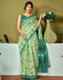 Vasthrlay Chanderi Printed Unstitched Blue Saree