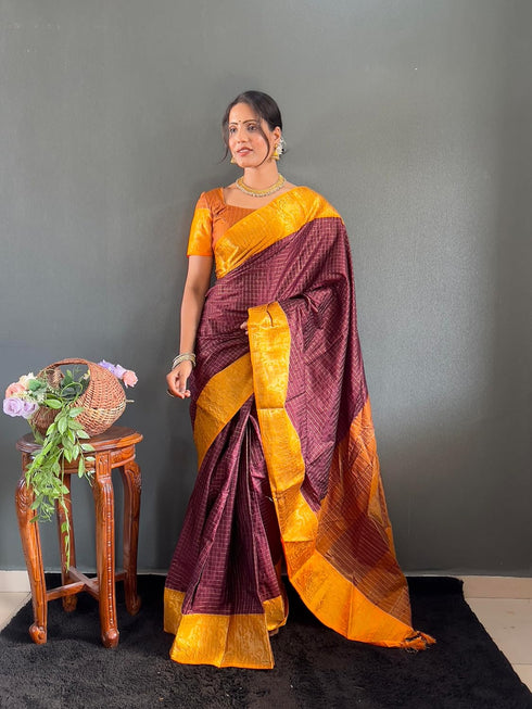 Vasthrlay Kanjivaram Traditional Contrast Included