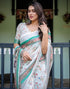 Vasthrlay Womens Printed Unstitched Light Green Saree