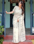 Vasthrlay Womens Printed Unstitched Light Green Saree