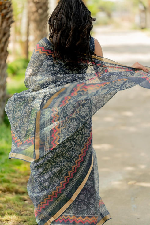 Vasthrlay Fashion Polyester Printed Dusty Ethnic Wear