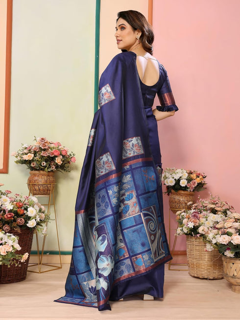 VasthrlayKanjivaram Banarasi Unstitched Mustard Free Ethnic Wear