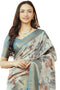 Vasthrlay Blue1 Polyester Saree With Unstitched Blouse Piece