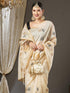 Vasthrlay Embroidered Banarasi Unstitched Cream Ethnic Wear
