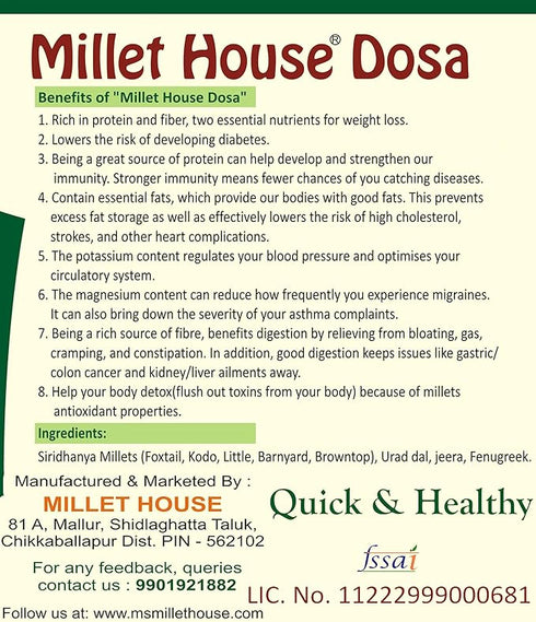 Millet House Instant Ragi Dosa Mix