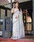 Vasthrlay Handwoven Printed Tasselled Saree