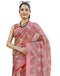 Vasthrlay Womens Printed Unstitched Cream Saree