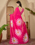 Vasthrlay Georgette Printed Unstitched Pink Saree