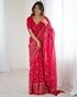 Vasthrlay Georgette Weaving Unstitched Red Saree