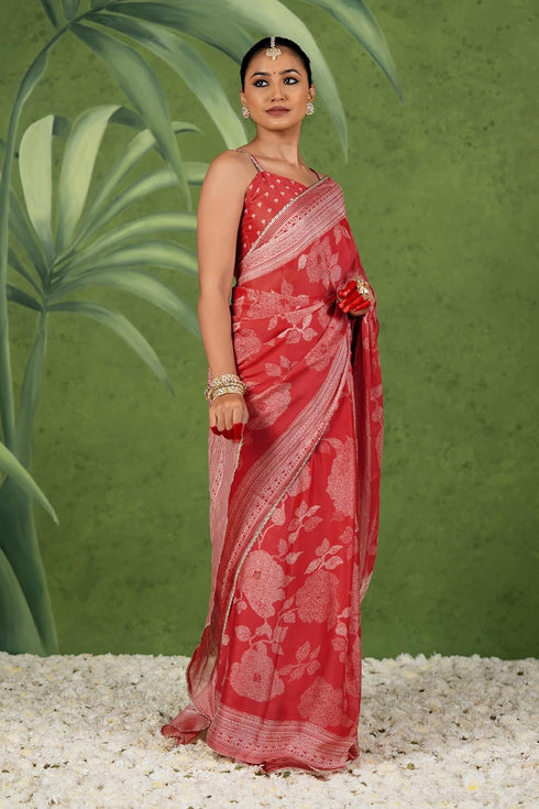 Vasthrlay Fashion Chiffon Georgette Green Ethnic Wear