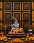 SATYAM KRAFT Ganpati Bappa Backdrop | janmashtami Decor | Wall Panels (9 pcs set)