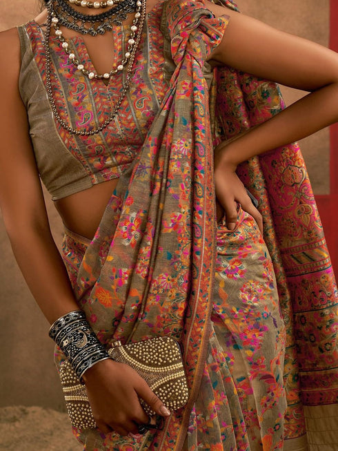 Vasthrlay Paithani Unstitched Elegant Traditional Saree