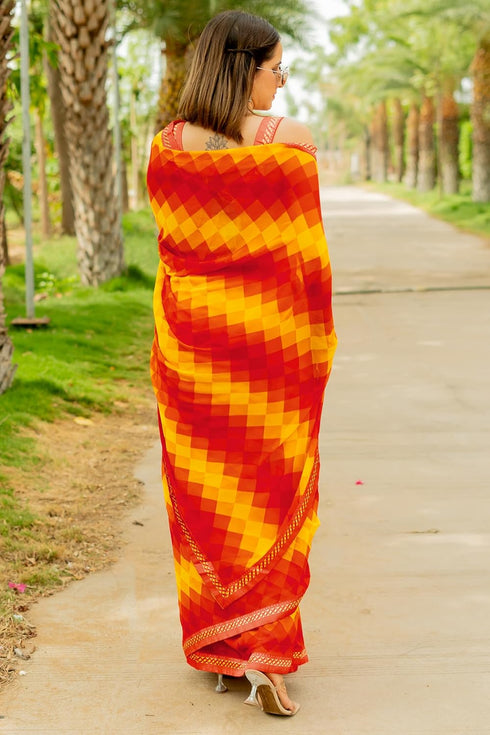 Vasthrlay Fashion Georgette Geometric Green Ethnic Wear