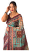 Vasthrlay White Printed Unstitched Saree