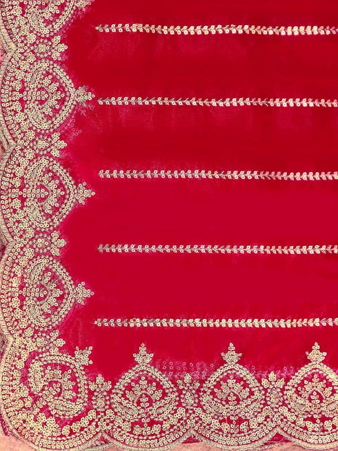 Vasthrlay Shimmer Embroidery Olive Saree